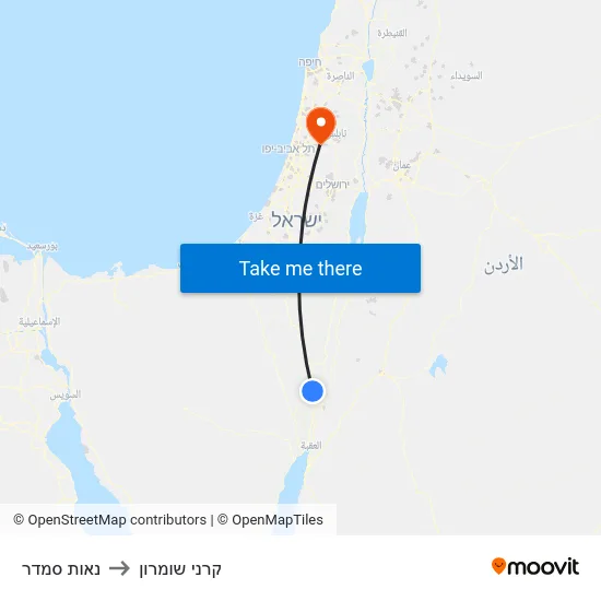 נאות סמדר to קרני שומרון map