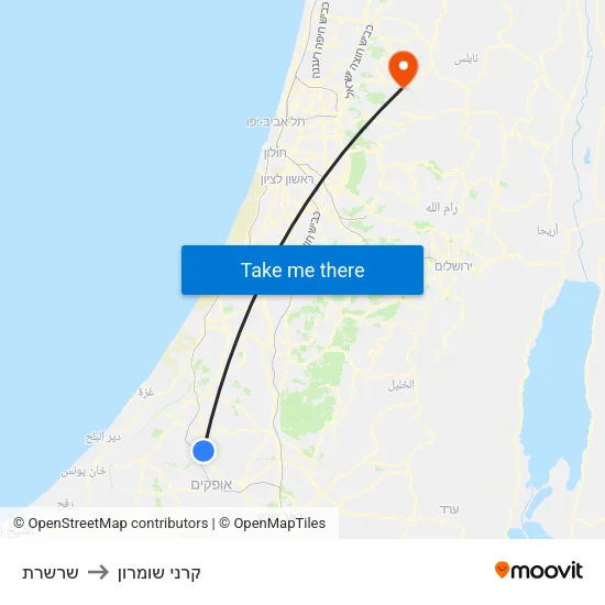 שרשרת to קרני שומרון map