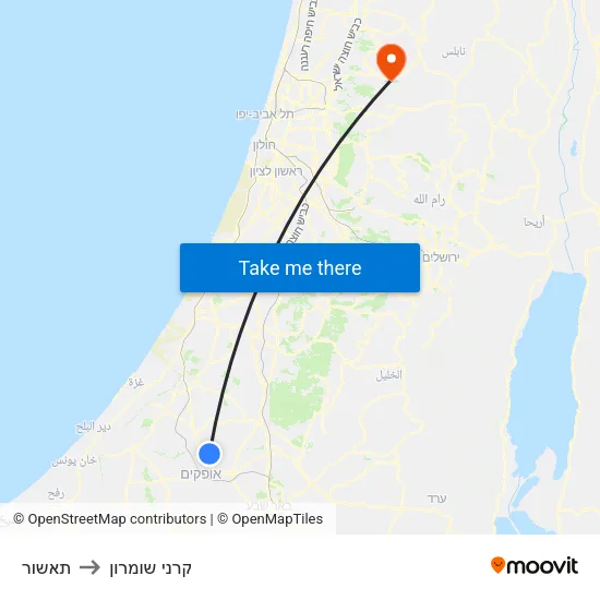 תאשור to קרני שומרון map