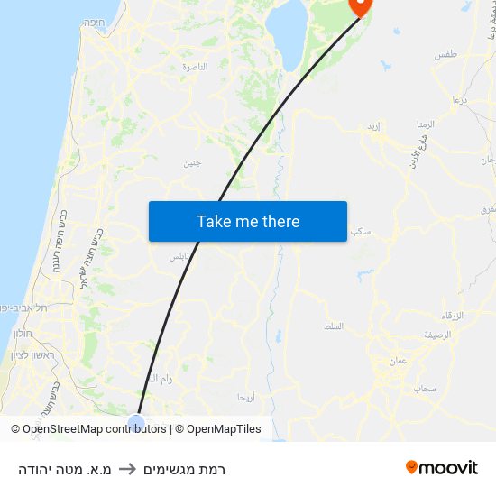 מ.א. מטה יהודה to רמת מגשימים map