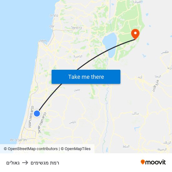 גאולים to רמת מגשימים map