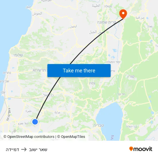 דמיידה to שאר ישוב map