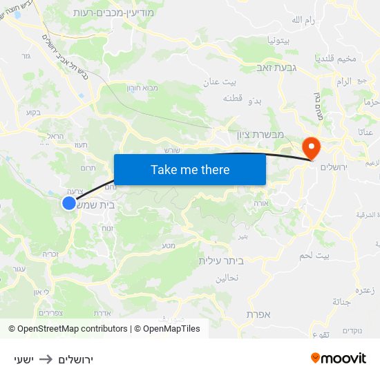 ישעי to ירושלים map