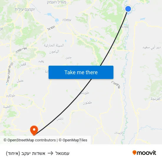 אשדות יעקב (איחוד) to עמנואל map