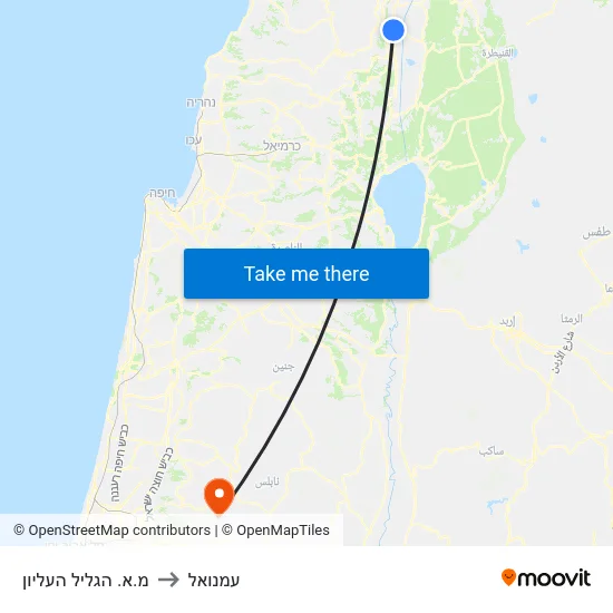 מ.א. הגליל העליון to עמנואל map
