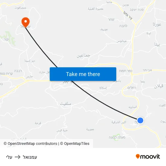 עלי to עמנואל map