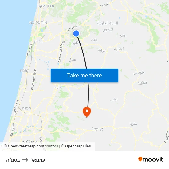 בסמ"ה to עמנואל map