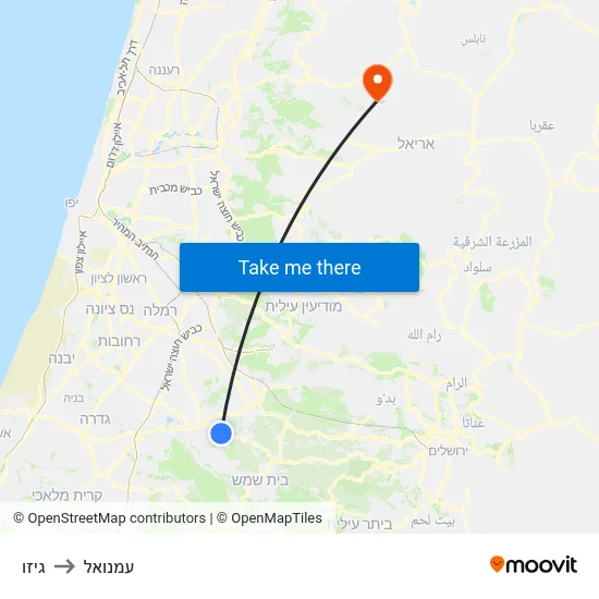 גיזו to עמנואל map