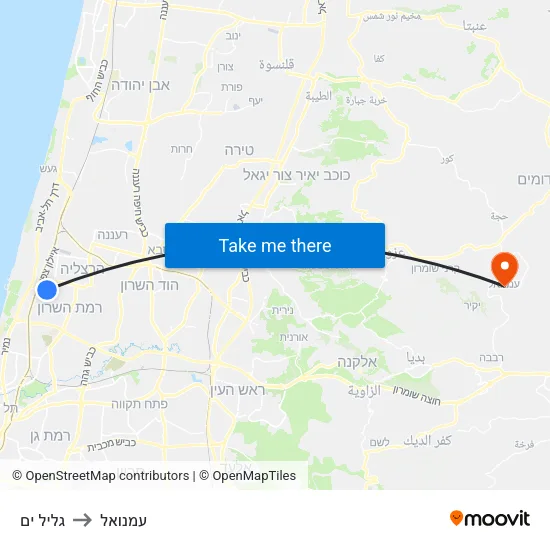 גליל ים to עמנואל map