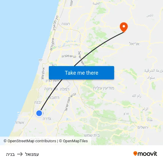 בניה to עמנואל map