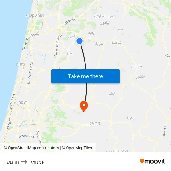 חרמש to עמנואל map