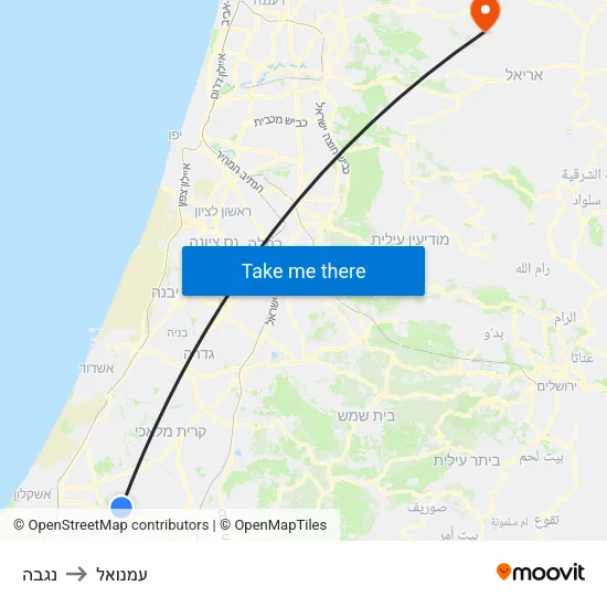 נגבה to עמנואל map