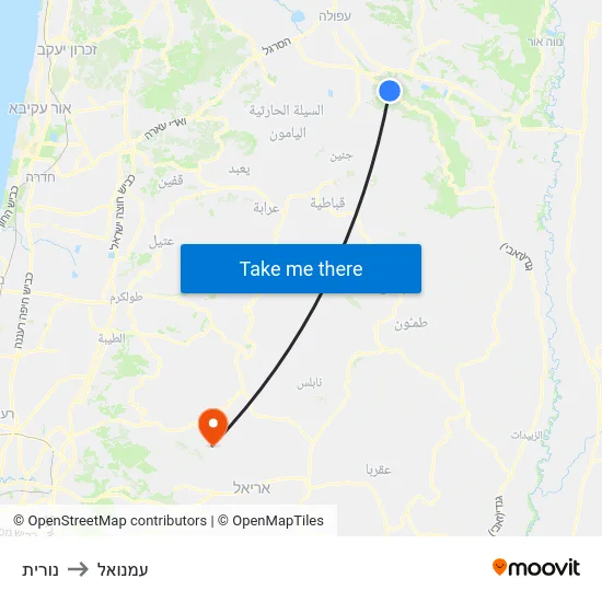 נורית to עמנואל map