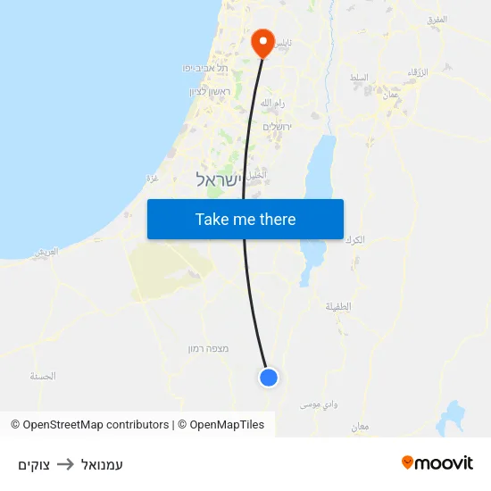 צוקים to עמנואל map