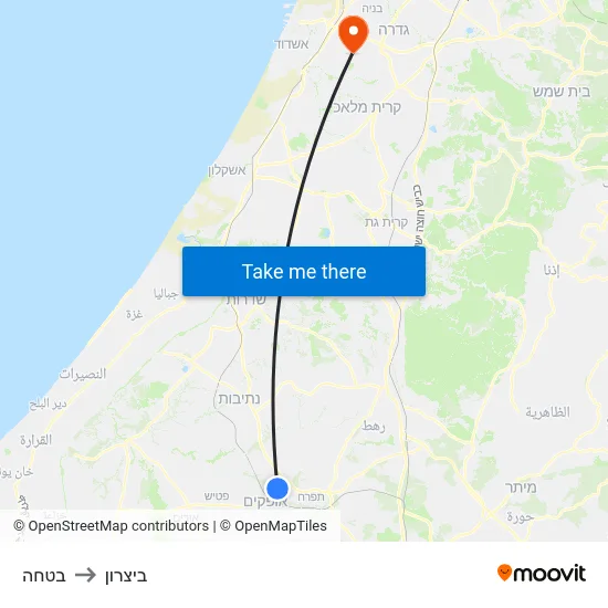 בטחה to ביצרון map