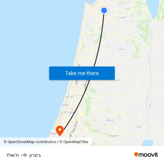 ח'ואלד to ביצרון map