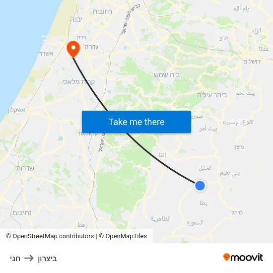 חגי to ביצרון map