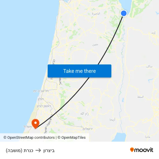 כנרת (מושבה) to ביצרון map