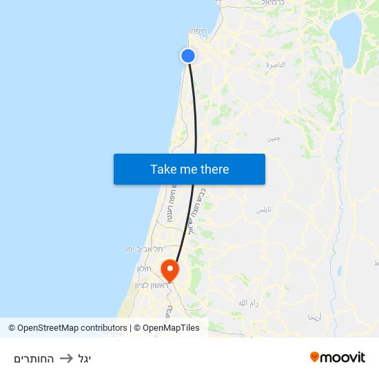 החותרים to יגל map