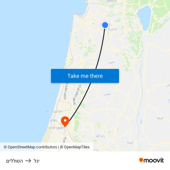 הסוללים to יגל map