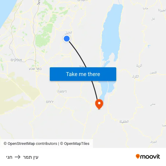 חגי to עין תמר map