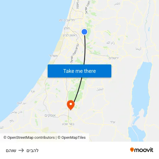 שוהם to להבים map
