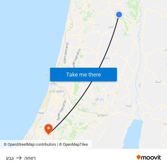 גבע to רווחה map