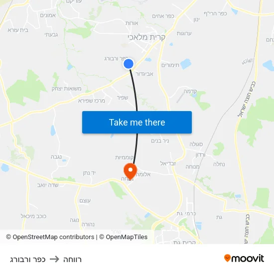 כפר ורבורג to רווחה map