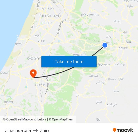 מ.א. מטה יהודה to רווחה map