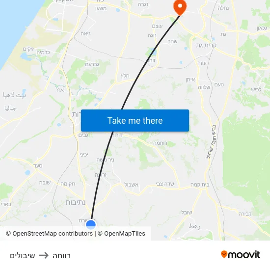 שיבולים to רווחה map
