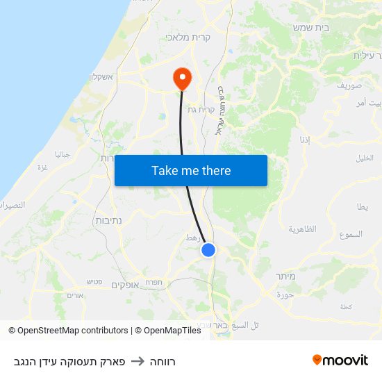 פארק תעסוקה עידן הנגב to רווחה map