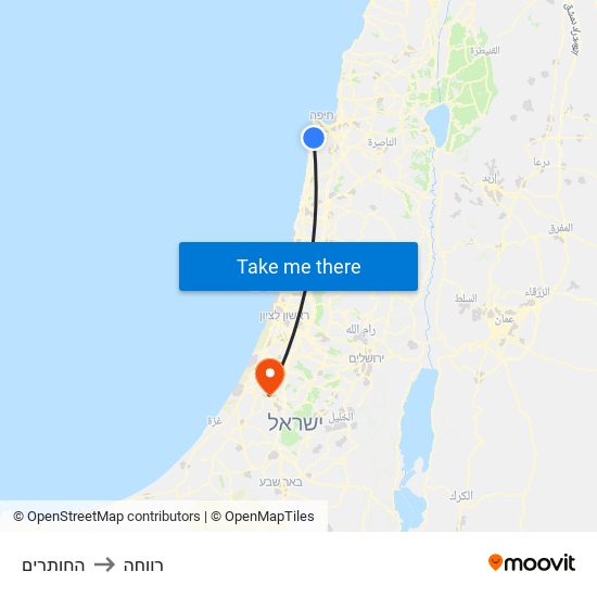 החותרים to רווחה map