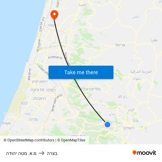 מ.א. מטה יהודה to בצרה map