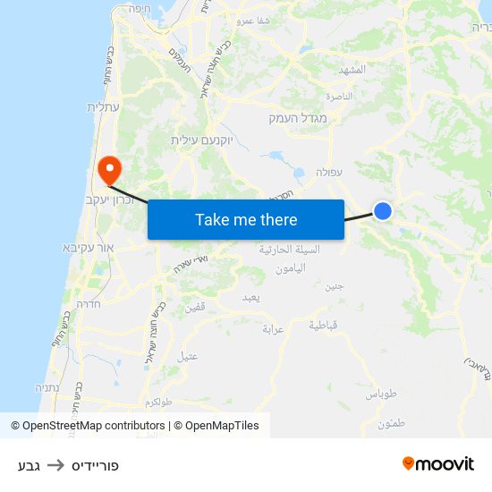 גבע to פוריידיס map