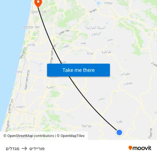 מגדלים to פוריידיס map