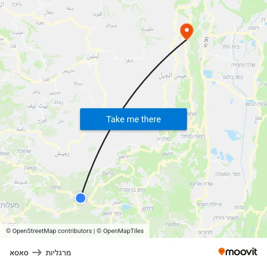 סאסא to מרגליות map