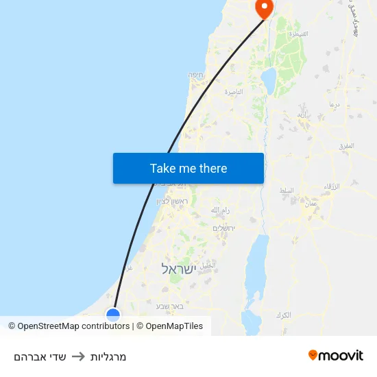 שדי אברהם to מרגליות map