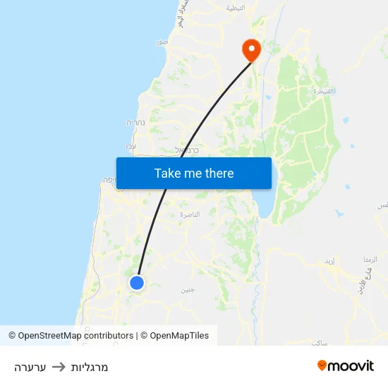 ערערה to מרגליות map