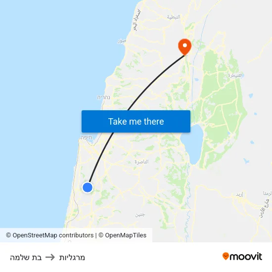 בת שלמה to מרגליות map