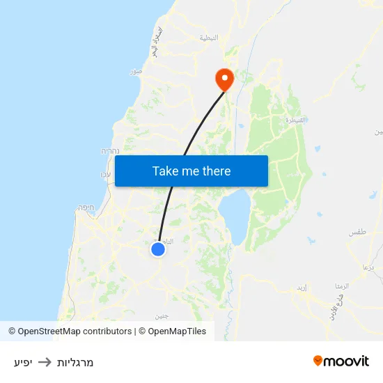 יפיע to מרגליות map