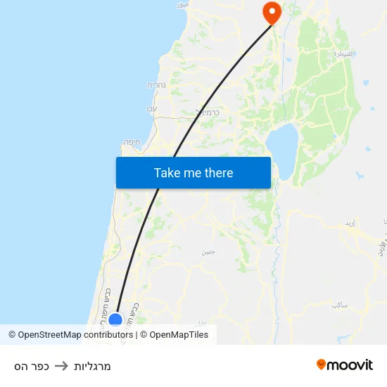 כפר הס to מרגליות map