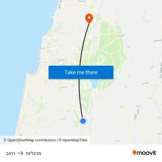 רחוב to מרגליות map
