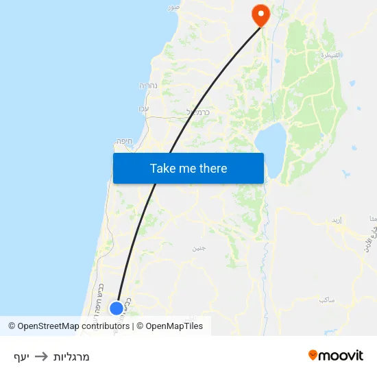 יעף to מרגליות map
