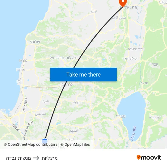 מנשית זבדה to מרגליות map