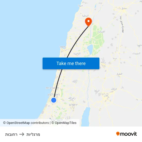 רחובות to מרגליות map