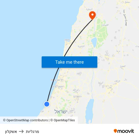 אשקלון to מרגליות map