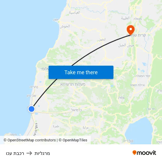 רכבת עכו to מרגליות map