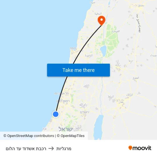 רכבת אשדוד עד הלום to מרגליות map