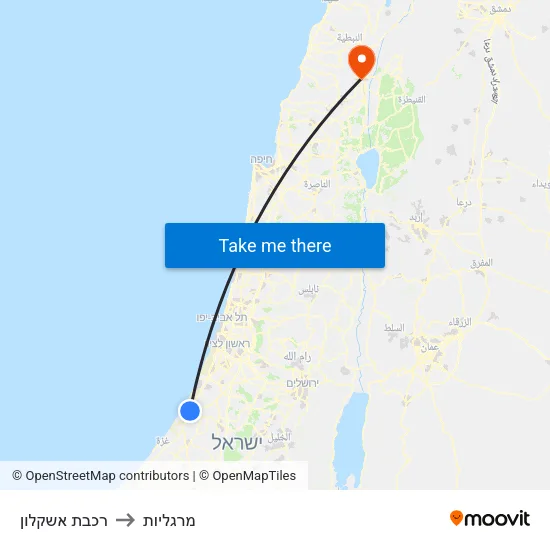 רכבת אשקלון to מרגליות map