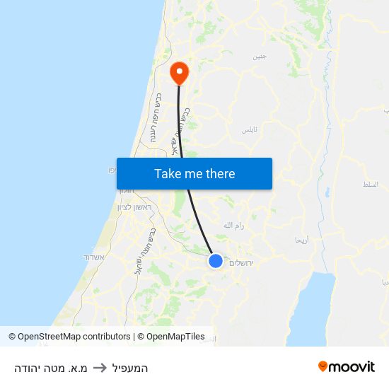 מ.א. מטה יהודה to המעפיל map